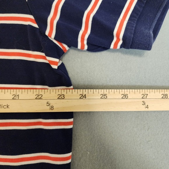 Ralph Lauren Plolo Shirt Mens XL Blue with Pink Stripe Short Sleeve Vintage - Picture 11 of 16